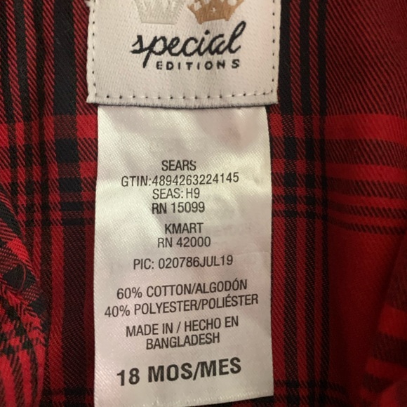 Toddle/children’s lumberjack button down collard shirt by “Special Edition”. - Picture 2 of 2